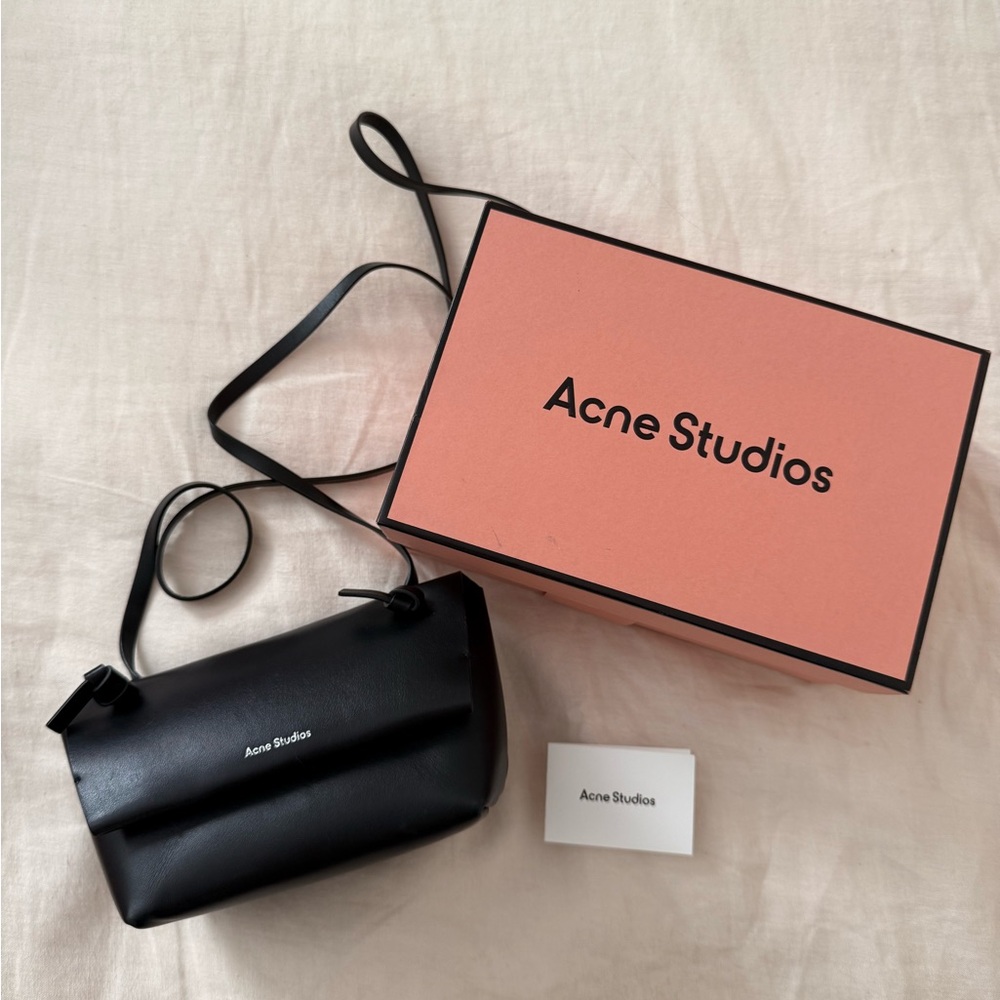 ACNE STUDIOS Alexandria Black Leather Crossbody Bag